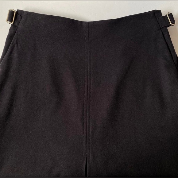 NWT. Massimo Dutti Navy Blue Wool Blend Midi Skirt with Side Buckle. Size XS. - Picture 7 of 11